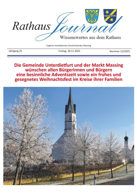 Titelseite Rathausjournal Dezember 2025