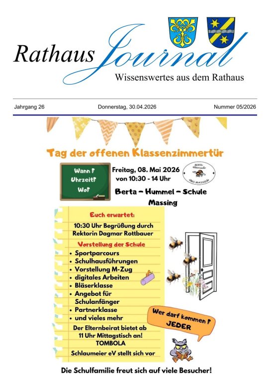 Titelseite Rathausjournal Mai 2026