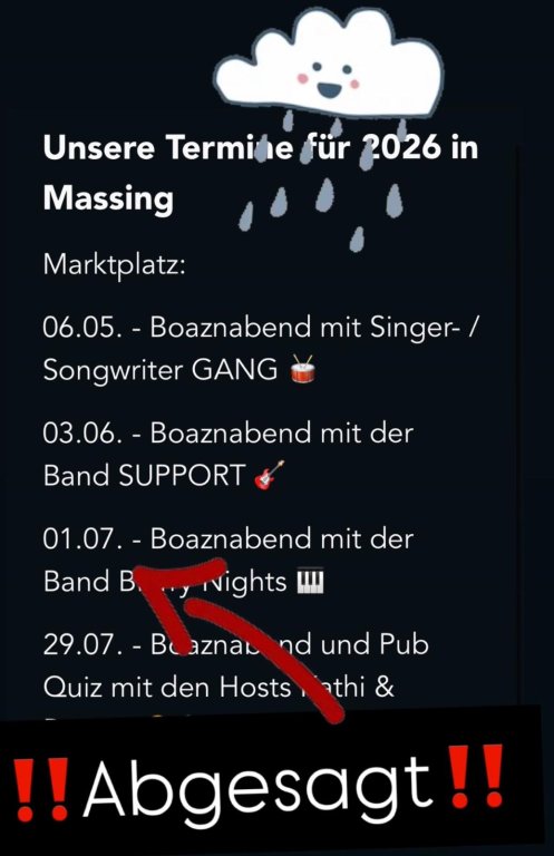 Rolling Boaznabend am 01.07.2026 leider abesagt!