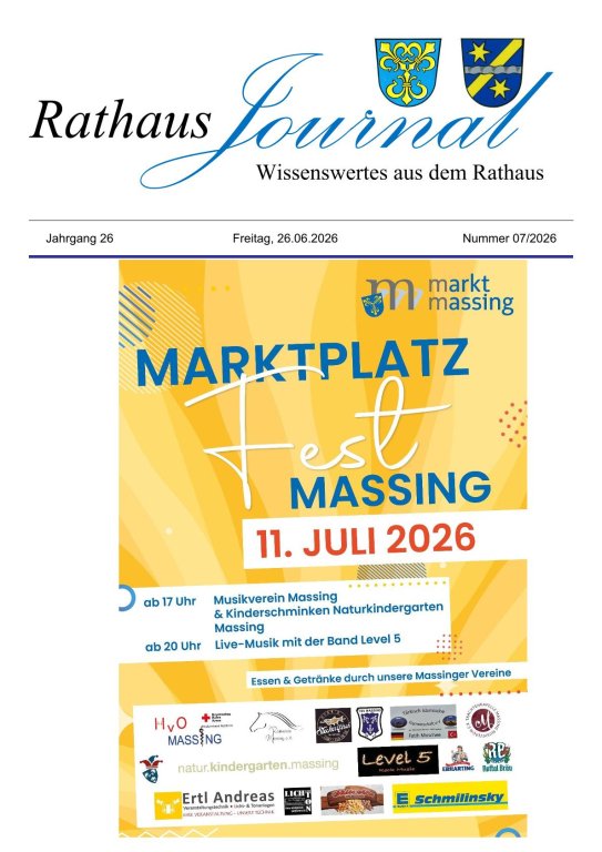 Titelseite Rathausjournal Juli 2026